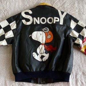 Vintage 70s Snoopy Peanut leather jacket